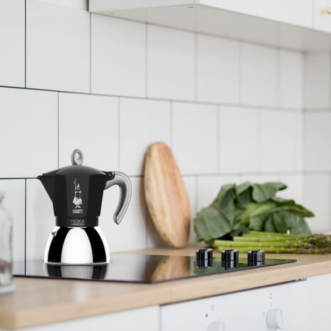 percolator New Moka inductie 150 ml aluminium zwart