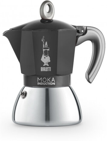 percolator New Moka inductie 280 ml aluminium zwart