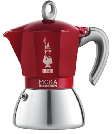 percolator New Moka inductie 280 ml aluminium rood