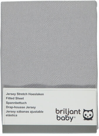 hoeslaken Jersey 140 x 200 cm katoen grijs