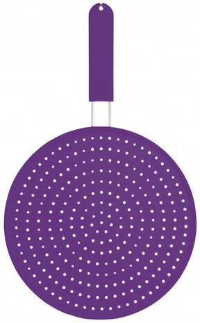 anti-spat pannendeksel 28 cm siliconen paars
