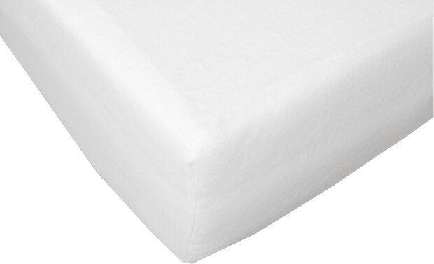 hoeslaken Molton 180 x 220 cm katoen wit