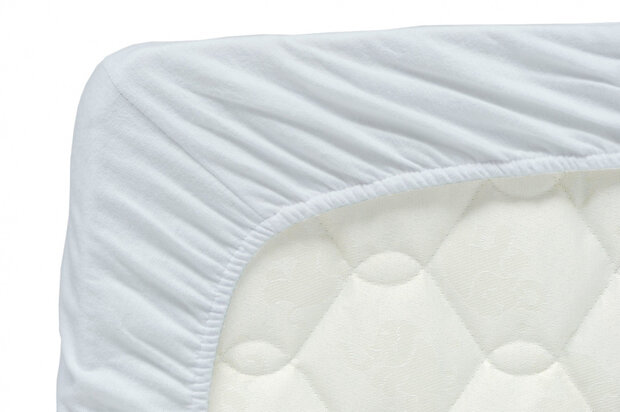 hoeslaken topper 160 x 220 cm percal-katoen wit