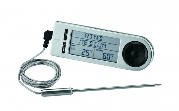 kernthermometer digitaal 18 x 4,7 cm RVS zilver/zwart
