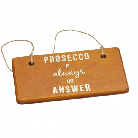 cadeauset Prosecco 19 x 11 cm hout/staal 9-delig