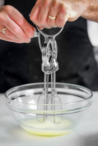 handmixer Deluxe 24,5 cm RVS zilver/wit