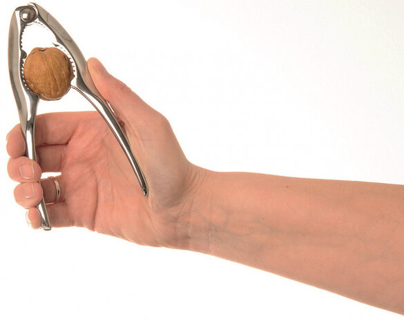 notenkraker 16 cm chroom/staal zilver