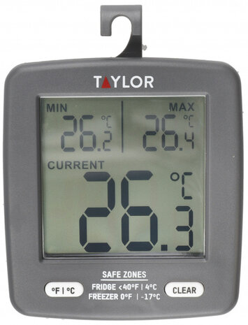 thermometer koelkast/diepvries Taylor 8 cm grijs