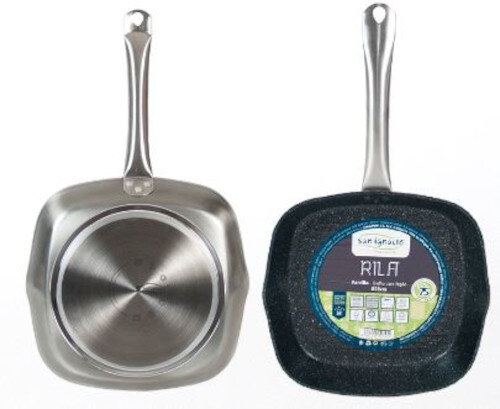 grilpan Rila 50,5 x 28 x 7 cm aluminium zwart