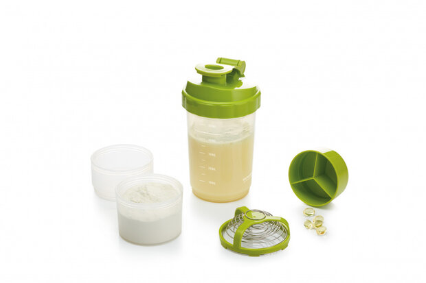 shakebeker 575 ml groen 5-delig