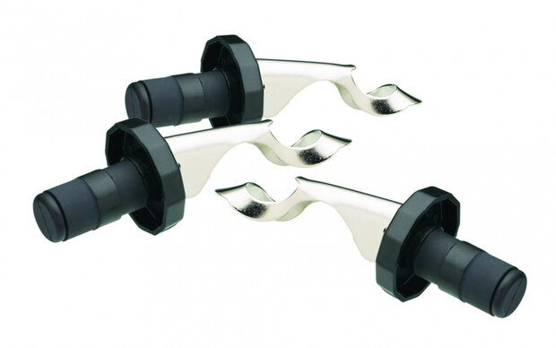 flesstoppers 9,5  x 3,5 cm RVS zilver 3 stuks