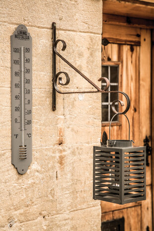buitenthermometer 50 cm aluminium grijs