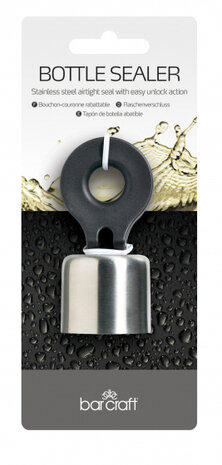 flesstopper Flip Top 8,5 x 4 cm RVS zilver/zwart