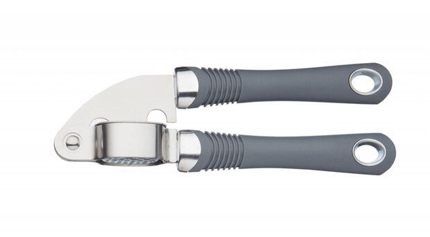 knoflookpers Soft Grip 18 cm RVS grijs