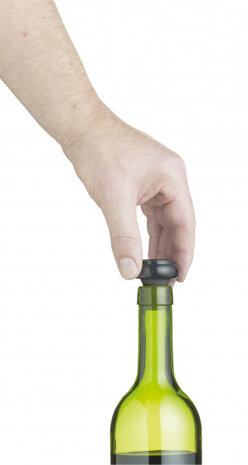 flessenstoppen Deluxe&nbsp;14 cm zwart 2 stuks