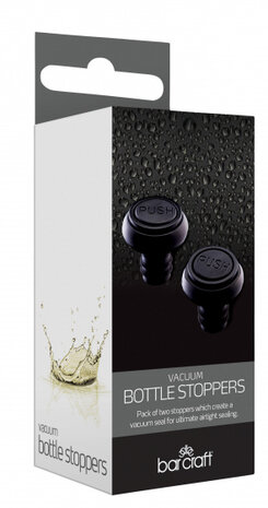 flessenstoppen Deluxe&nbsp;14 cm zwart 2 stuks