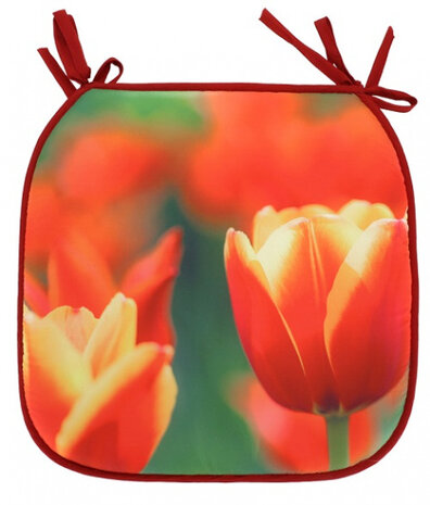 tuinstoelkussen tulp 38 x 38 cm polyester rood