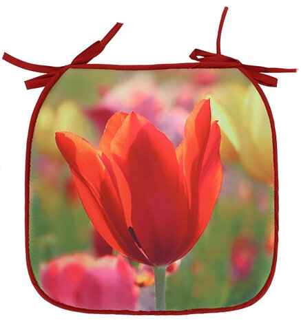 tuinstoelkussen tulp 38 x 38 cm polyester rood