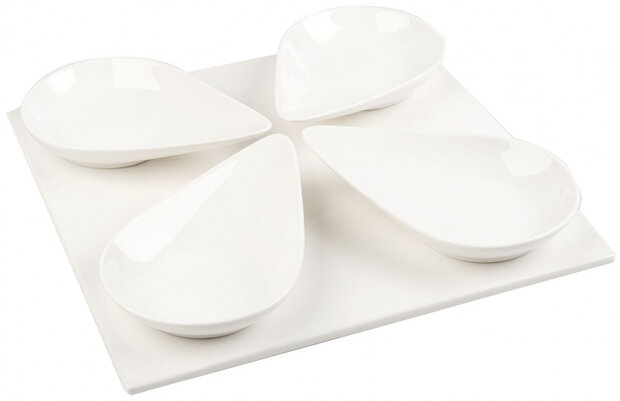 amuseset Mikasa 30,7 x 30,7 cm porselein wit 5-delig