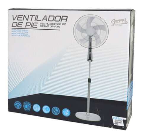 statiefventilator 60 watt 45 x 170 cm grijs