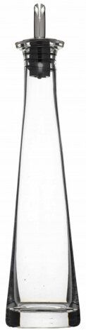 azijnfles 200 ml glas/RVS transparant/zilver