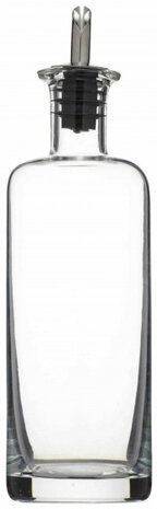 azijnfles 450 ml glas/RVS transparant/zilver