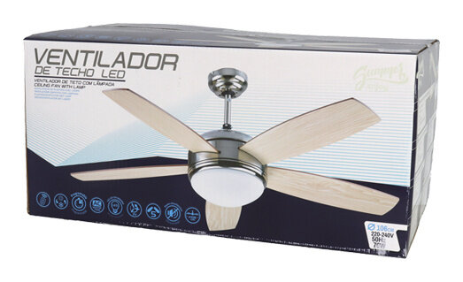 plafondventilator 70 watt 106 x 35 cm zilver/bruin