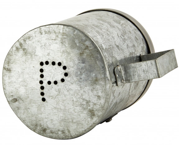 peperpot 10 cm staal grijs
