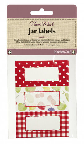 voedseletiketten Home Made papier rood 30 stuks