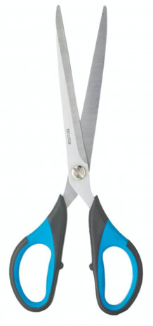keukenschaar 16,5 cm rubber/staal zwart/blauw