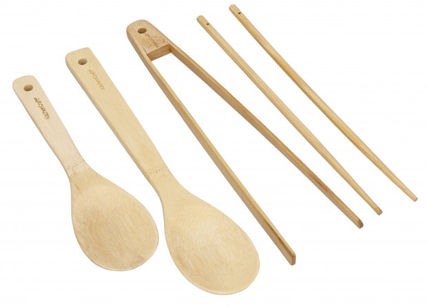 keukengerei 30 cm bamboe naturel 4-delig