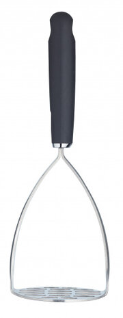 pureestamper 27 cm RVS/nylon zwart/zilver