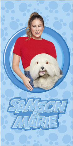 strandlaken Samson &amp; Marie 75 x 150 cm katoen blauw