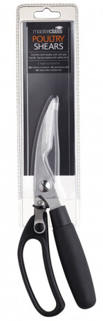gevogelteschaar 24 cm RVS/rubber zwart/zilver