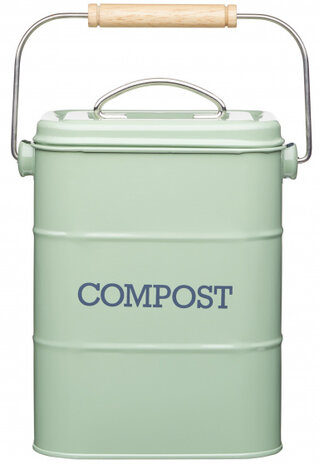 compostbak Living Nostalgia 3 liter RVS groen