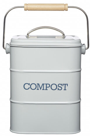 compostbak Living Nostalgia 3 liter RVS grijs