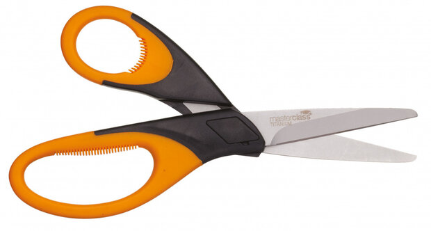 kruidenschaar 15 cm RVS/rubber zwart/oranje