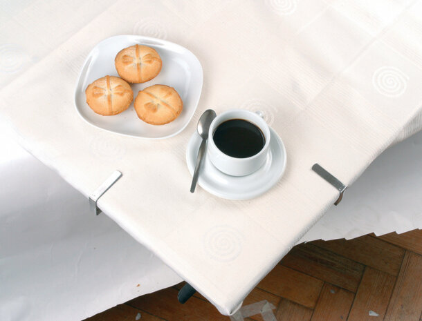 tafelkleedklemmen 4 x 5 cm RVS zilver 4 stuks