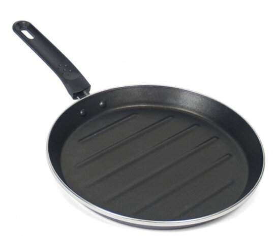 grillpan rond 46 x 28 x 3&nbsp;cm RVS zwart