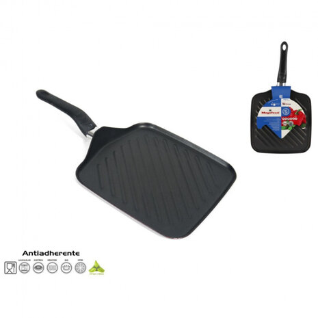 grillpan Rosso 49 x 27,5 x 7,5 cm RVS zwart