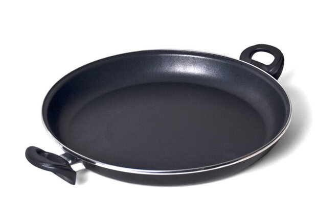 paellapan 43 x 32 x 5 cm RVS zwart