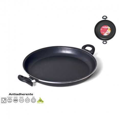 paellapan 43 x 32 x 5 cm RVS zwart