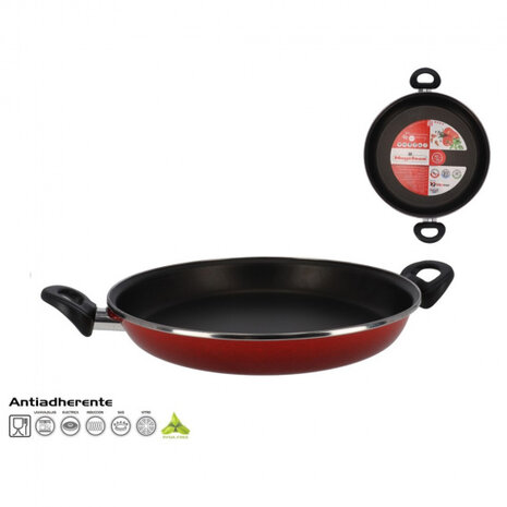 paellapan Rosso 41 x 28 x 5 cm RVS rood/zwart
