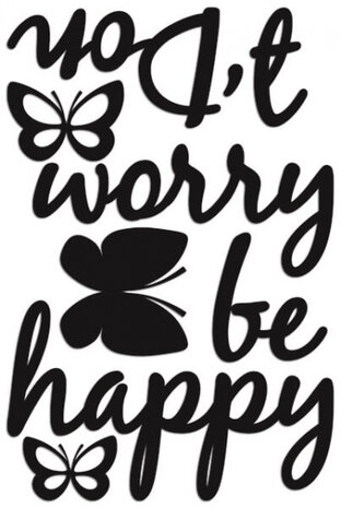 3D-muursticker Don&#039;t Worry 47 x 70 cm foam zwart