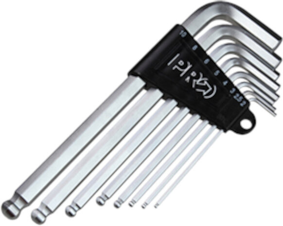 inbussleutelset 2-10 mm staal zilver/zwart 9-delig