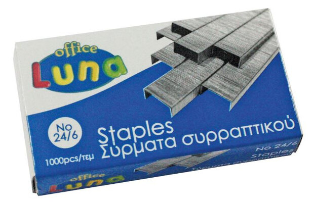 nietjes Office No24/6 staal zilver 1000 stuks