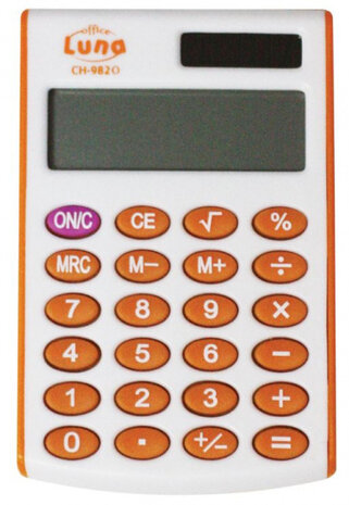 rekenmachine CH-982R wit/oranje
