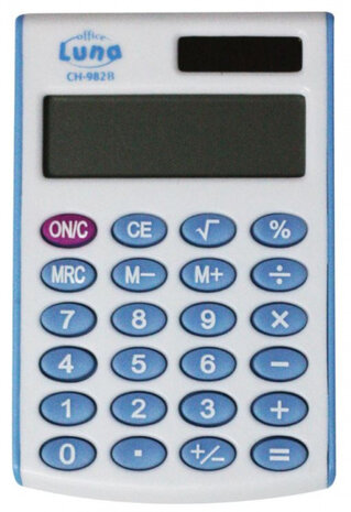 rekenmachine CH-982R wit/blauw