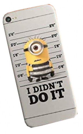 telefoonsticker Minions junior 19 x 11 cm PVC geel
