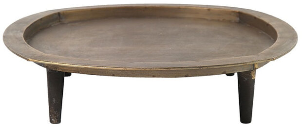 plateau Rosaleen 41 x 10 cm staal/nikkel goud